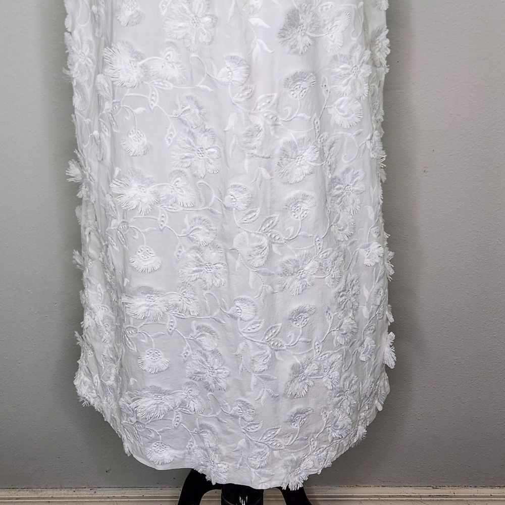 Ann Taylor White High Neck Halter Floral Applique' Mini A Line Dress Size M/L - Picture 8 of 12